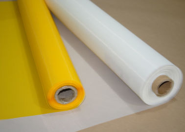 أبيض / أصفر البوليستر بولينج القماش 120 شبكة للطباعة الزجاج ، 158 ميكرون