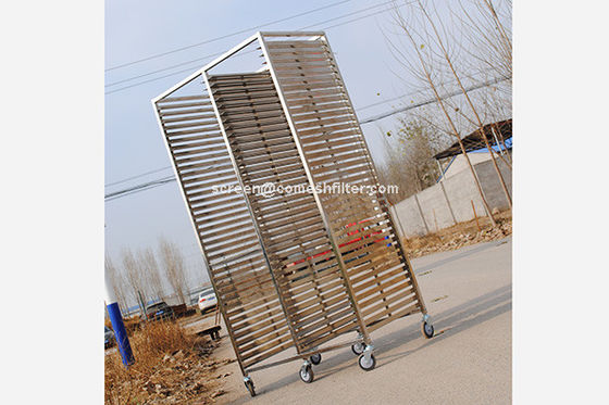 Ss201 304 1.5mm Tray Rack Trolley With Casters