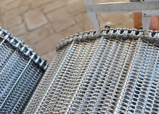 سعر جيد الغذاء الصف 304SS شبكة معدنية حزام سير 120 سم للخبز والغسيل والتبريد الانترنت