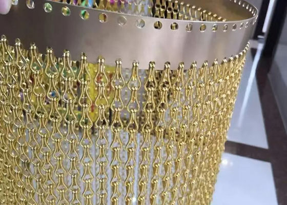 سعر جيد الألياف المنسوجة البسيطة الفضية السوداء الذهبية الحمراء الزرقاء الألومنيوم سلسلة وصلة شبكة الأسلاك السياج الزخرفي 2 ملم الانترنت