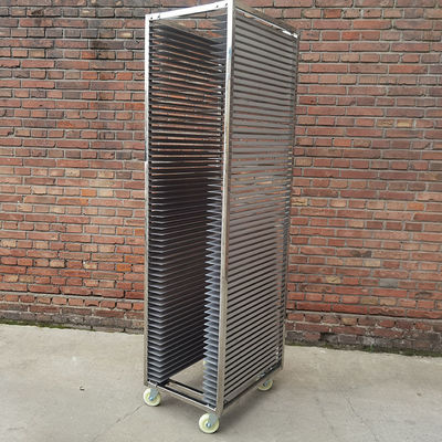 سعر جيد Heavy Duty 30 Tiers 304 Stainless Steel Bakery Rack Tray Trolley for Rotary Oven الانترنت