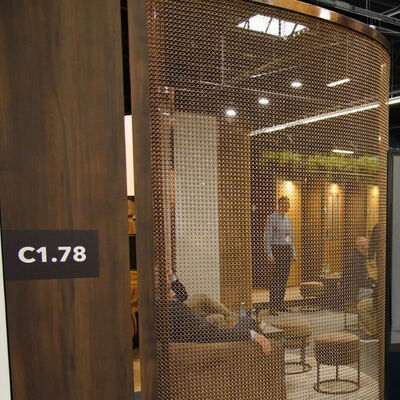 سعر جيد Custom Size Gold Color Metal Decorative Stainless Steel Ring Curtain Mesh Fabric الانترنت