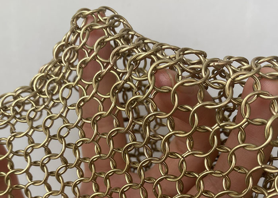 سعر جيد لون الذهب معدن الفولاذ المقاوم للصدأ حلقة شبكة النسيج Chainmail الستار 304ss الانترنت
