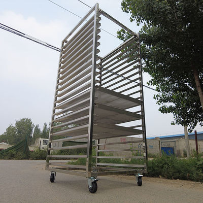 الدرجة الغذائية 20 مستويات الفولاذ المقاوم للصدأ الخبز التبريد رفوف الخبز عربة مع الصناديق