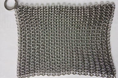 سعر جيد 6 * 8 بوصة الفولاذ المقاوم للصدأ الحديد الزهر مقلاة منظف Chainmail الغسيل للحديد الزهر عموم الانترنت