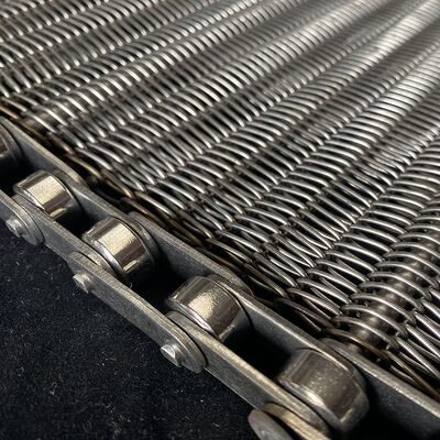 حزام ناقل شبكي معدني حلزوني من الفولاذ الكربوني من الفولاذ المقاوم للصدأ لفرن التبريد وفرن الضغط على التورتيلا لمعالجة الأغذية