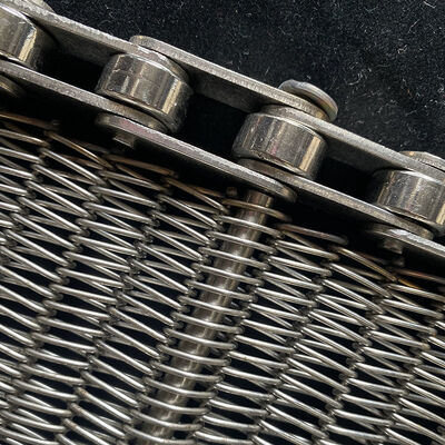 سعر جيد سلسلة شبكية معدنية عالية الحرارة من الدرجة الغذائية، شبكة مسطحة، فرن، سلسلة ربط، نسيج حلزوني، حزام سلكي من الفولاذ المقاوم للصدأ الانترنت