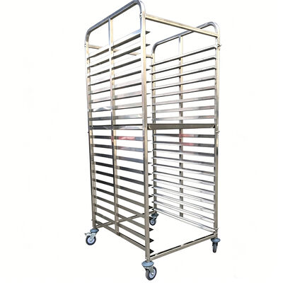 جودة Kitchen 600 x 400 mm metal Stainless Steel 15 20 Tier 40 BreadTray Aluminum Oven Baking Rack commercial bakery trolley With Wheels مصنع