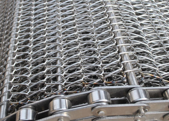 50-2000kg / M2 شريط نقل شبكة الأسلاك الأسود للتطبيقات الثقيلة